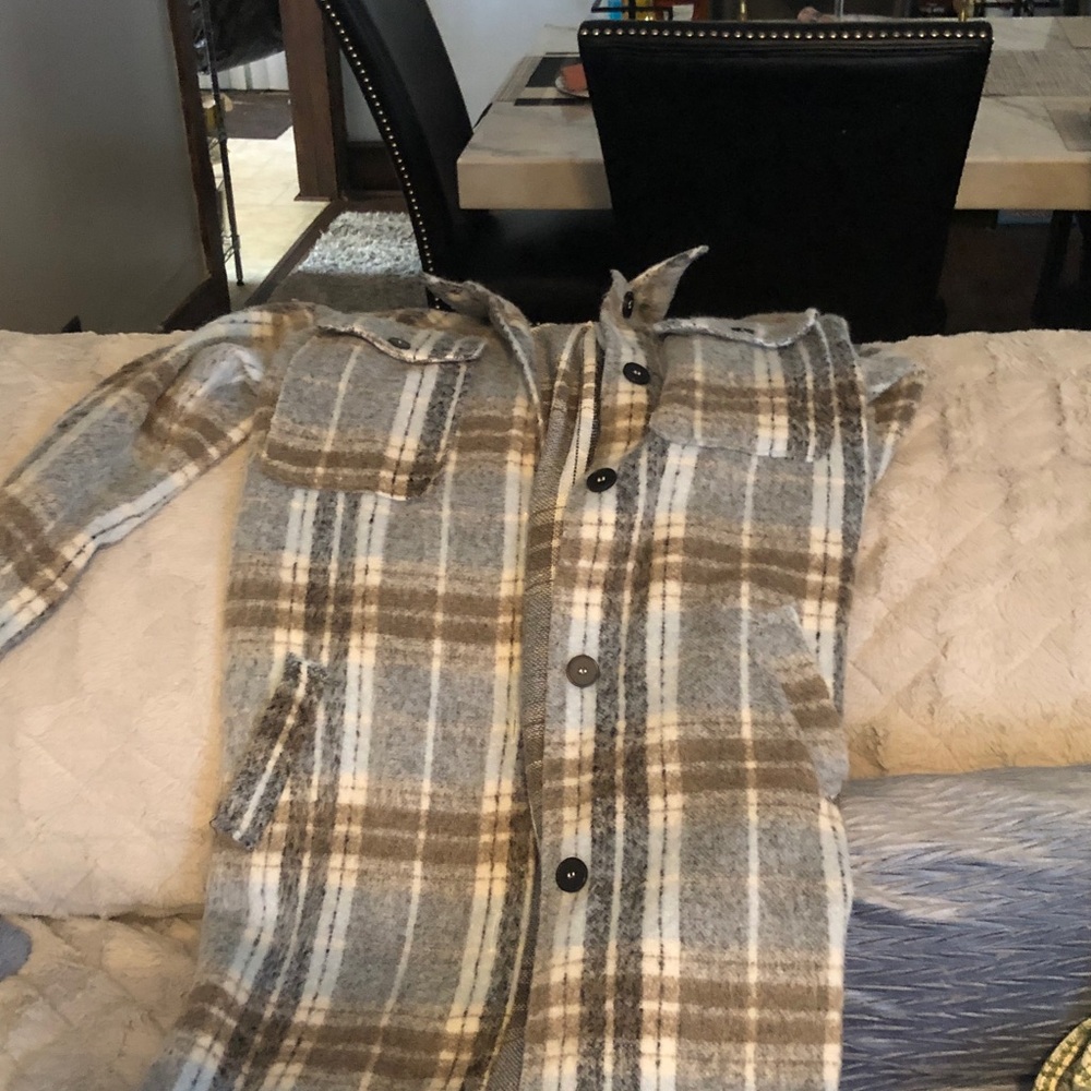 Forever 21 Plaid Jacket in Blue and Brown